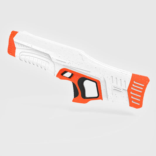 Large Orange and white electric water gun for outdoor play